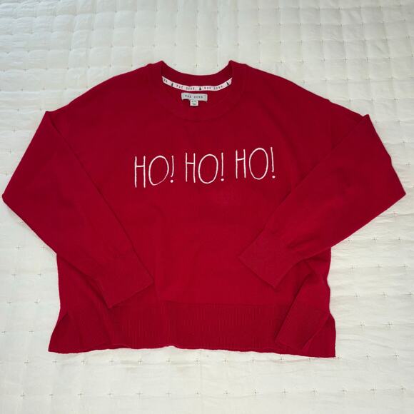 Rae Dunn Ho Ho Ho Red Holiday Christmas Sweater Women’s XL | Festive Cozy - Picture 1 of 11